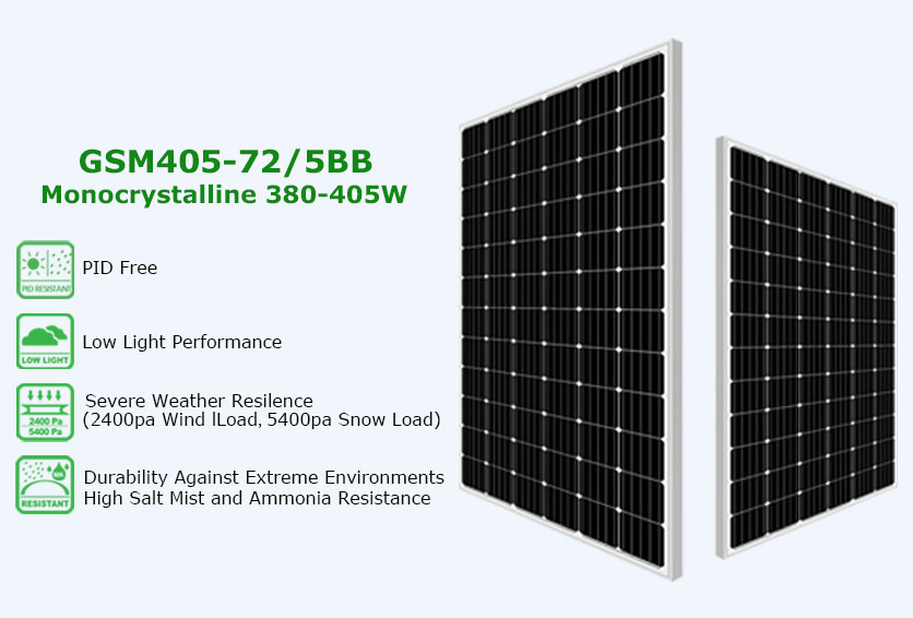 perc solar panel 3805w 405w